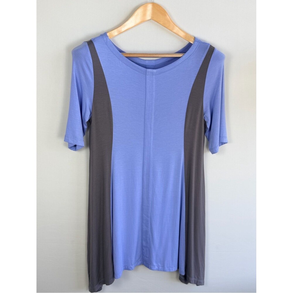 Soft Surroundings Blue Gray Colorblock Swing Tunic Top Small